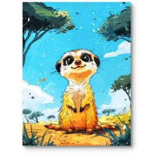 Plakat do pokoju dziecka surykatka zwierzęta Safari Sawanna