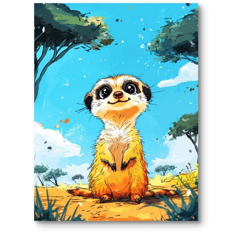 Plakat do pokoju dziecka surykatka zwierzęta safari sawanna