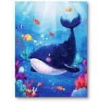 Plakat do pokoju dziecka wieloryb zwierzęta ocean Plakat do pokoju dziecka wieloryb zwierzęta ocean