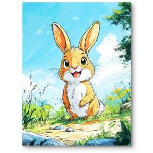 Plakat do pokoju dziecka zając zwierzęta królik