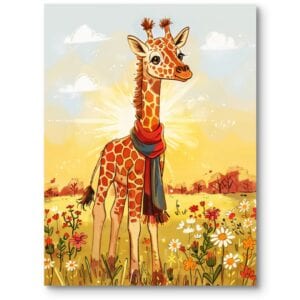 Plakat do pokoju dziecka żyrafa zwierzęta egzotyczne Safari Afryka