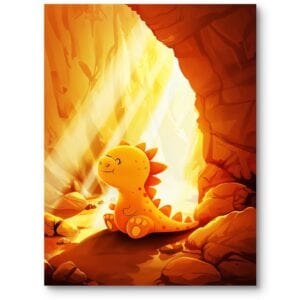 Plakat obrazek do pokoju chłopca dinozaury zwierzęta dla dzieci