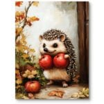 Plakat obrazek do pokoju chłopca jeż zwierzęta jesień Plakat obrazek do pokoju chłopca jeż zwierzęta jesień