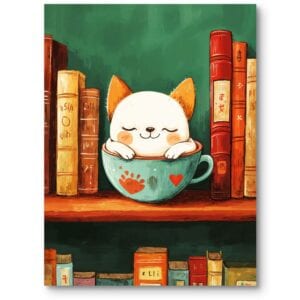 Plakat obrazek do pokoju dziecięcego kot zwierzęta dla dziewczynki