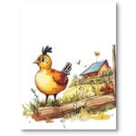Plakat obrazek do pokoju dziecięcego kura zwierzęta ptak wieś farma Plakat obrazek do pokoju dziecięcego kura zwierzęta ptak wieś farma