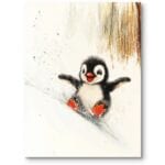 Plakat obrazek do pokoju dziecięcego pingwin zwierzęta zima Plakat obrazek do pokoju dziecięcego pingwin zwierzęta zima