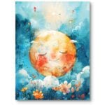 Plakat obrazek do pokoju dziecięcego słońce krajobraz słoneczko