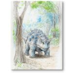 Plakat obrazek do pokoju dziecka dinozaury bajkowy dla chłopca Plakat obrazek do pokoju dziecka dinozaury bajkowy dla chłopca