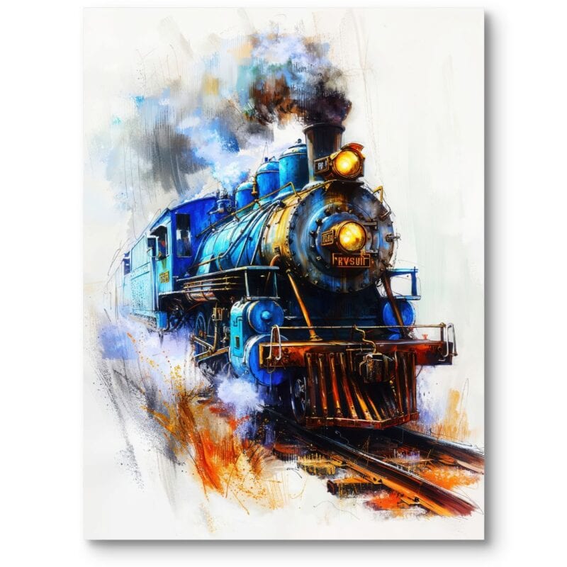 Plakat obrazek do pokoju dziecka lokomotywa i pociąg maszyny pociąg