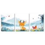 Zestaw 3szt. - plakaty dla dziecka obrazki jeleń zwierzęta