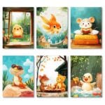 Zestaw 6szt. - plakaty do pokoju dziecięcego zestaw 6szt zwierzęta kurczak ryba Zestaw 6szt. - plakaty do pokoju dziecięcego zestaw 6szt zwierzęta kurczak ryba