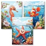Zestaw 3szt. - plakaty do pokoju dziecka zwierzęta ocean