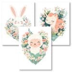 Zestaw 3szt. - plakaty do pokoju dziecka zwierzęta zając owca jednorożec Zestaw 3szt. - plakaty do pokoju dziecka zwierzęta zając owca jednorożec