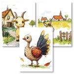 Zestaw 3szt. - plakaty obrazki do pokoju chłopca zwierzęta koza indyk Zestaw 3szt. - plakaty obrazki do pokoju chłopca zwierzęta koza indyk