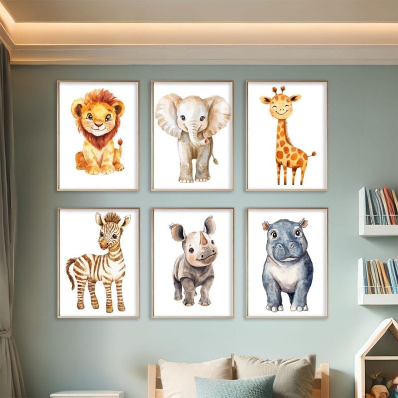 pomarańczowy żółty brązowy realistyczny plakat na ścianę do przedszkola