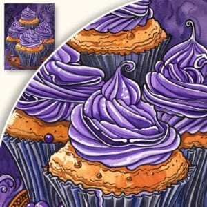 Plakat Fioletowe babeczki