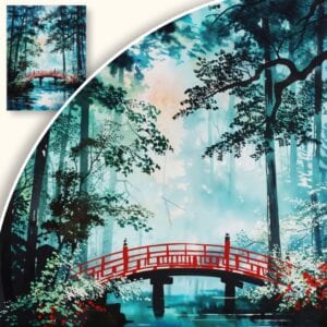 Plakat Most w leśnej mgiełce