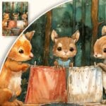 zb3-1023-3n Plakat Urocze zwierzęta w lesie