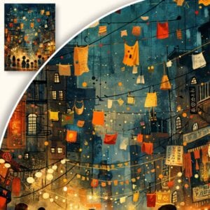 Obraz Magiczna noc w miejskiej uliczce