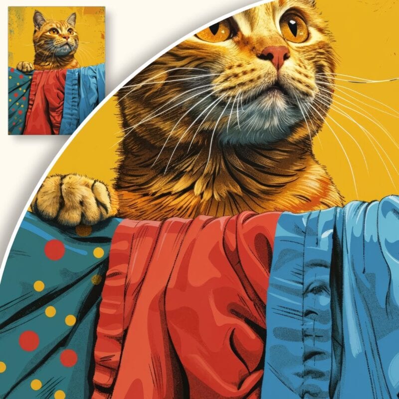 Plakat Kot na Żółtym Tle