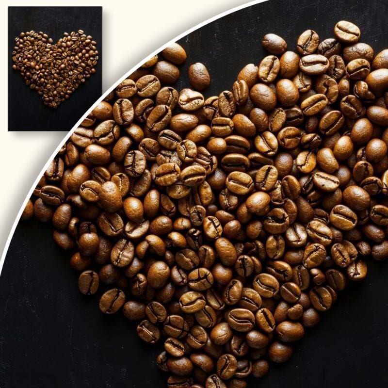 Plakat Serce z ziaren kawy