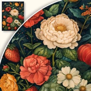 Plakat Kwiaty i Owoce w Cyfrowej Grafice