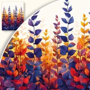 Plakat Kolorowe Liście w Abstrakcyjnym Stylu