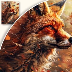 Plakat Jesienny Lis w Liściach