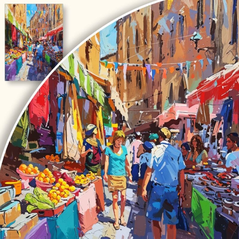 Obraz Tętniący targ miejski