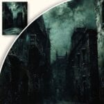 Obraz Nocna uliczka z księżycem w pełni