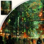 Obraz Futurystyczne miasto nocą