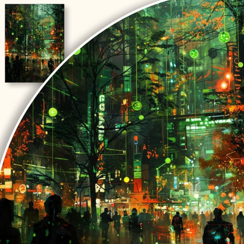 Obraz Futurystyczne miasto nocą