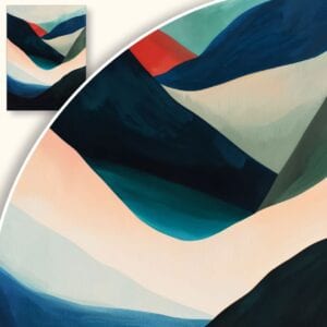 Plakat Abstrakcyjny pejzaż z dynamicznymi liniami