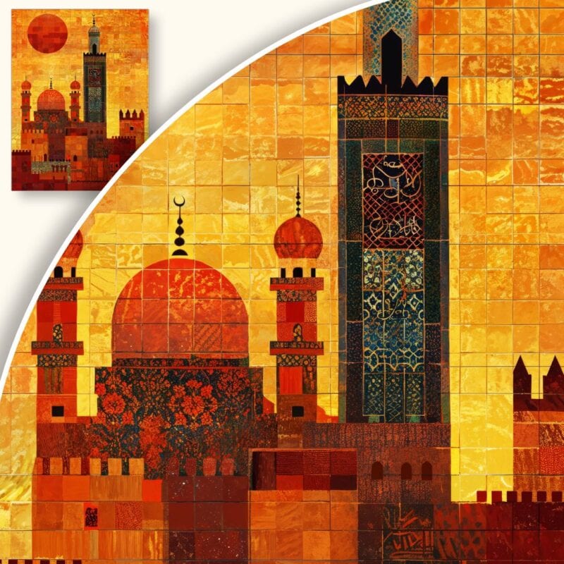 Obraz Orientalna architektura w ciepłych barwach