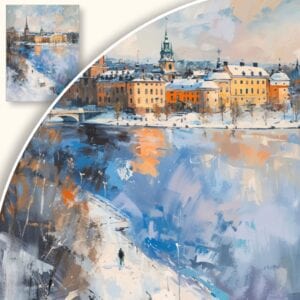 Obraz Zimowy Widok na Miasto