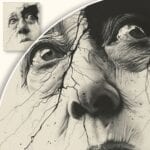 zb3-1287-3n Obraz Surrealistyczna Twarz z Pęknięciami