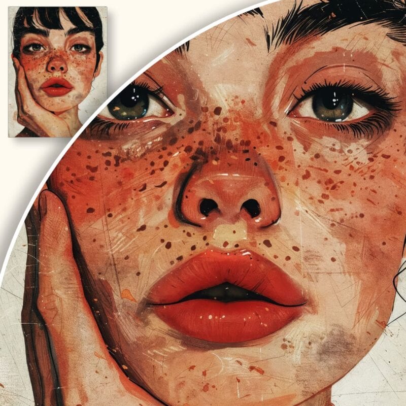 Obraz Portret kobiety z piegami