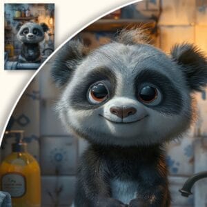 Plakat Urocza panda w wannie