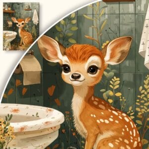 Plakat Jeleń w łazience