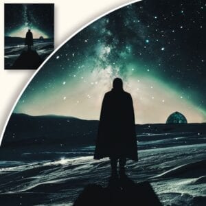 Plakat Podróżnik w gwiaździstej nocy