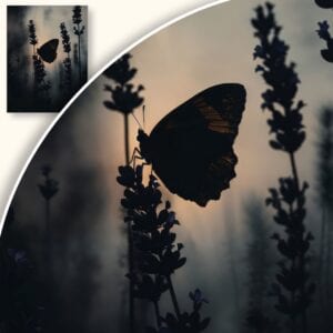 Plakat Motyl na tle kwiatów