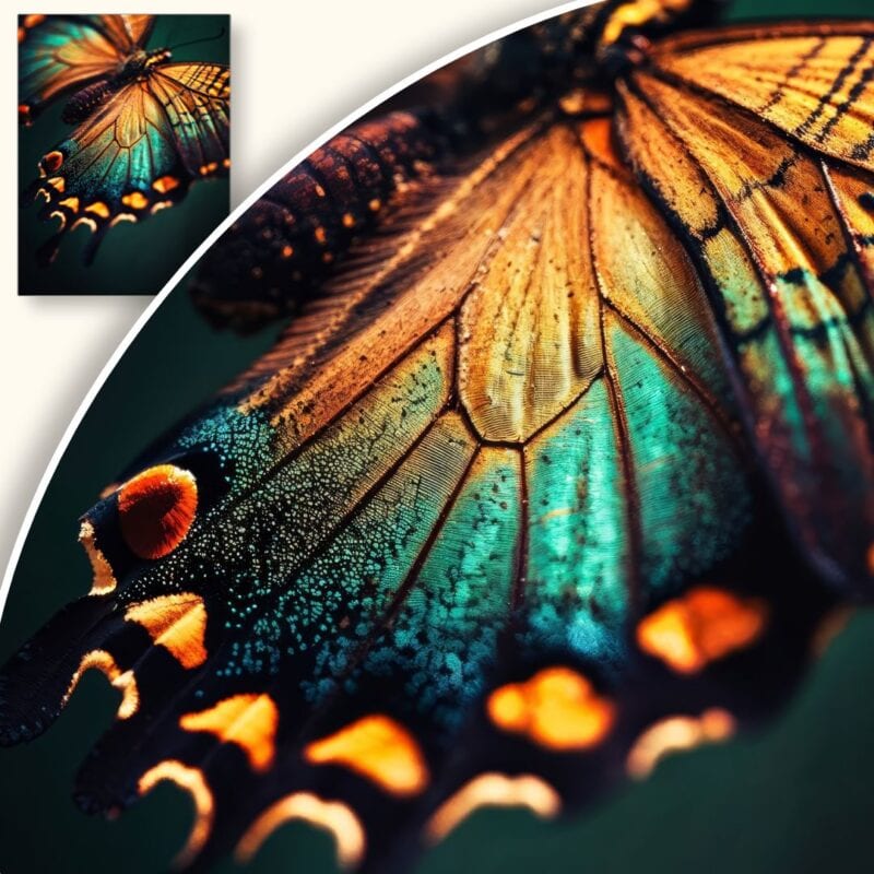 Plakat Motyl w Zieleni