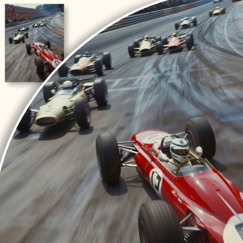 Plakat Wyścig samochodowy na torze