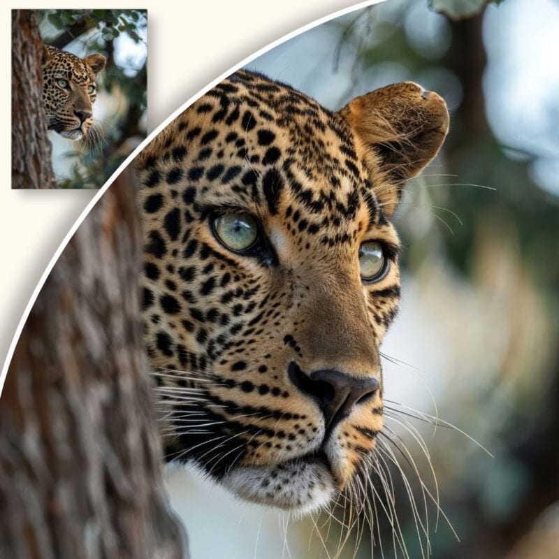 Plakat Leopard za drzewem