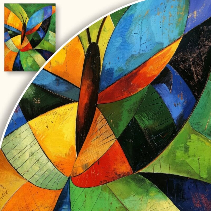 Obraz Motyl w abstrakcyjnych barwach