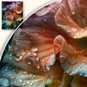 Plakat Delikatne płatki z kroplami wody