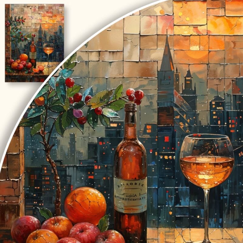 Obraz Wieczór z winem w mieście