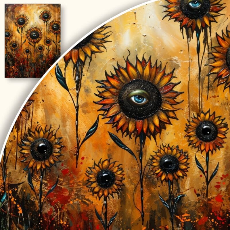Obraz Słoneczniki z Oczami