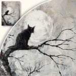 Obraz Czarny kot w nocnej tajemnicy