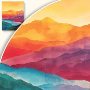 Plakat Kolorowy Górski Krajobraz